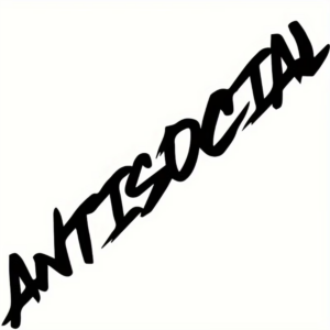 Antisocial car windscreen vinyl sticker decal.