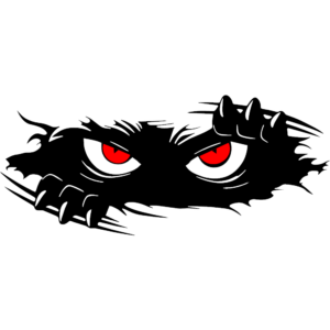 Monster peeking car van window sticker decal