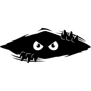 Monster peeking car van window sticker decal